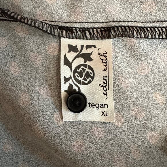 Eden Ruth Sleeveless Top Womens Sz XL Black Pink Red Polka Dots Office Layering - Picture 6 of 9